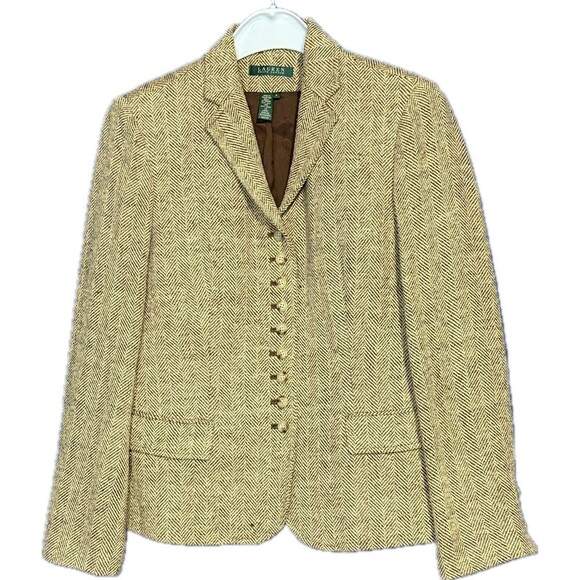 Lauren Ralph Lauren Women's Ivory Cream Silk Linen Blend Blazer size 4 - Picture 1 of 3